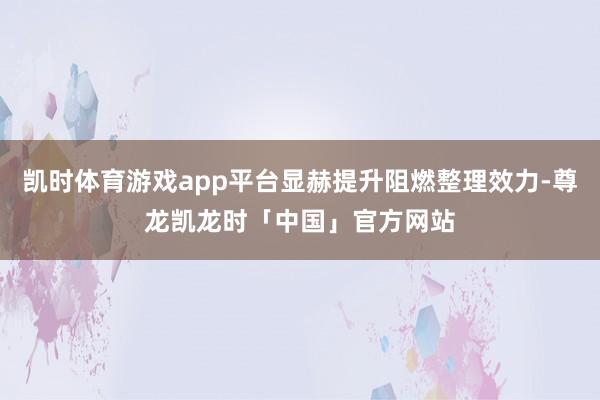 凯时体育游戏app平台显赫提升阻燃整理效力-尊龙凯龙时「中国」官方网站