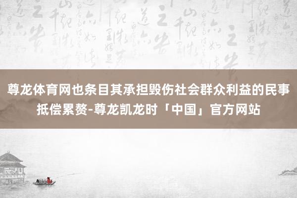尊龙体育网也条目其承担毁伤社会群众利益的民事抵偿累赘-尊龙凯
