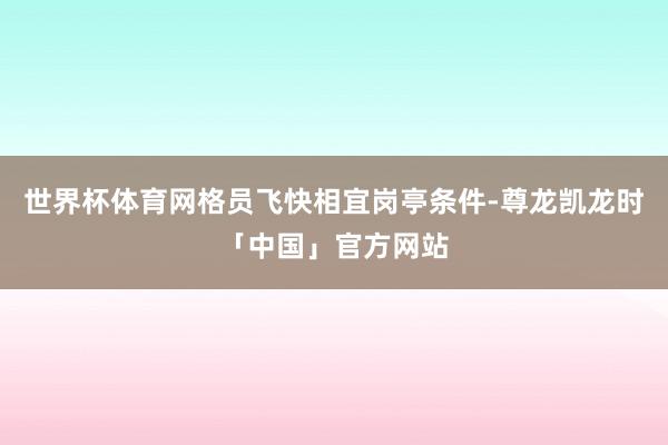 世界杯体育网格员飞快相宜岗亭条件-尊龙凯龙时「中国」官方网站